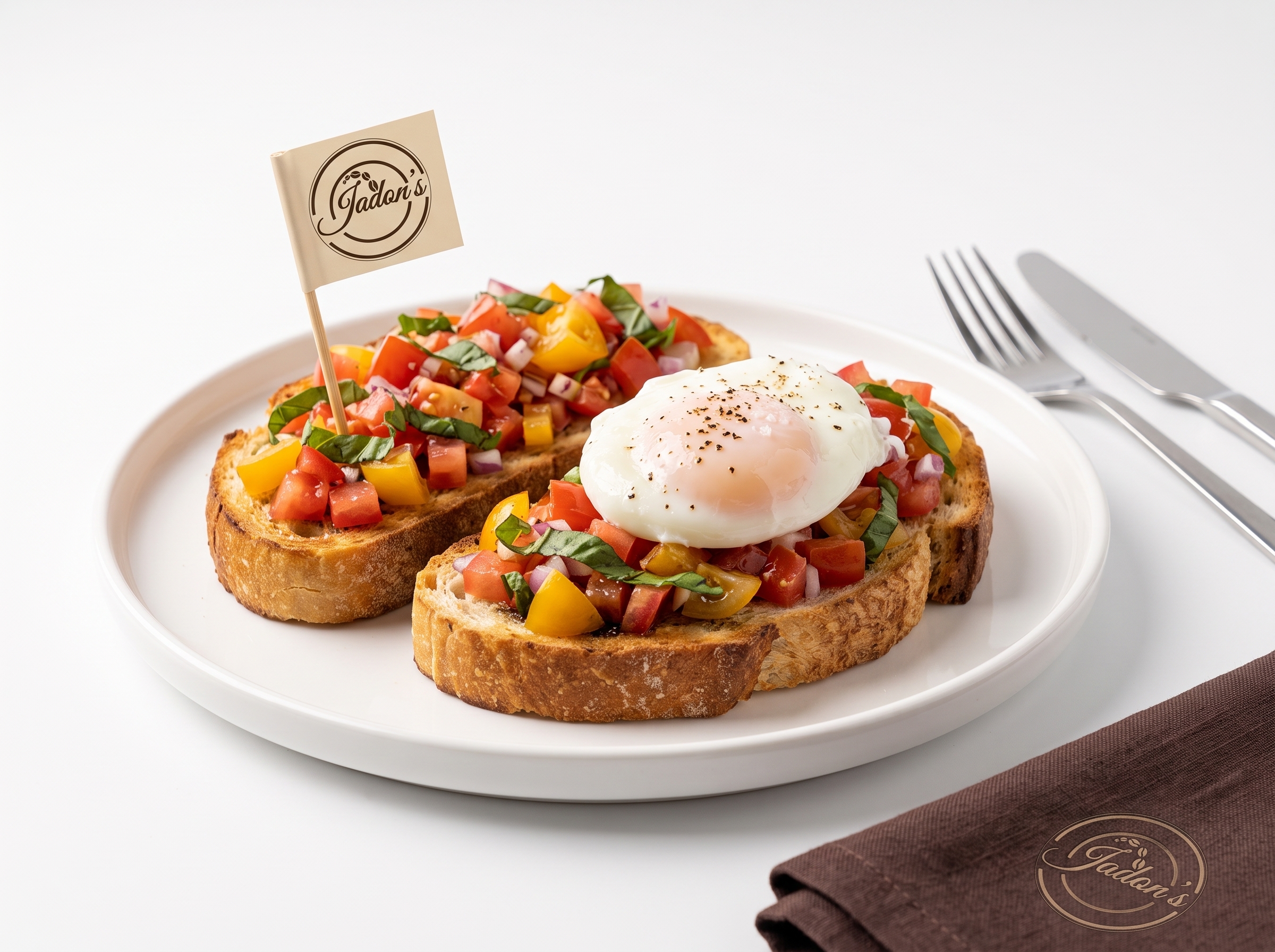 Poached Bruschetta Breakfast